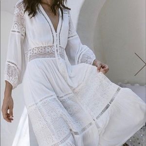 ISO SPELL OLIVIA LUXE LACE MIDI DRESS in a L or XL